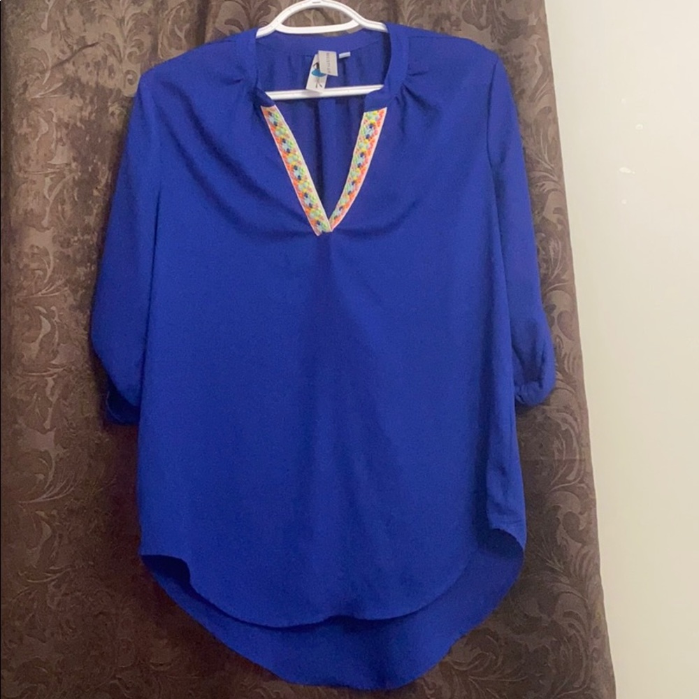 Blue Society Girl Blouse